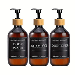 3pcs Soap Dispenser Set Countertop Lotion Bottle Bathroom Liquid Soap Dispenser