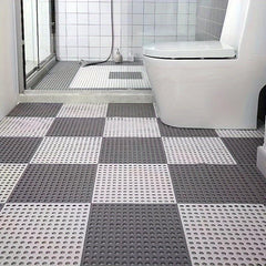 10pcs Waterproof Bath Rug - Hollow Out Shower Stall Mat