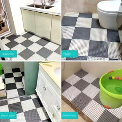 10pcs Waterproof Bath Rug - Hollow Out Shower Stall Mat