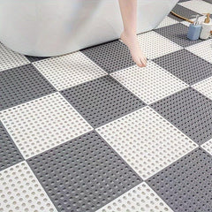 10pcs Waterproof Bath Rug - Hollow Out Shower Stall Mat