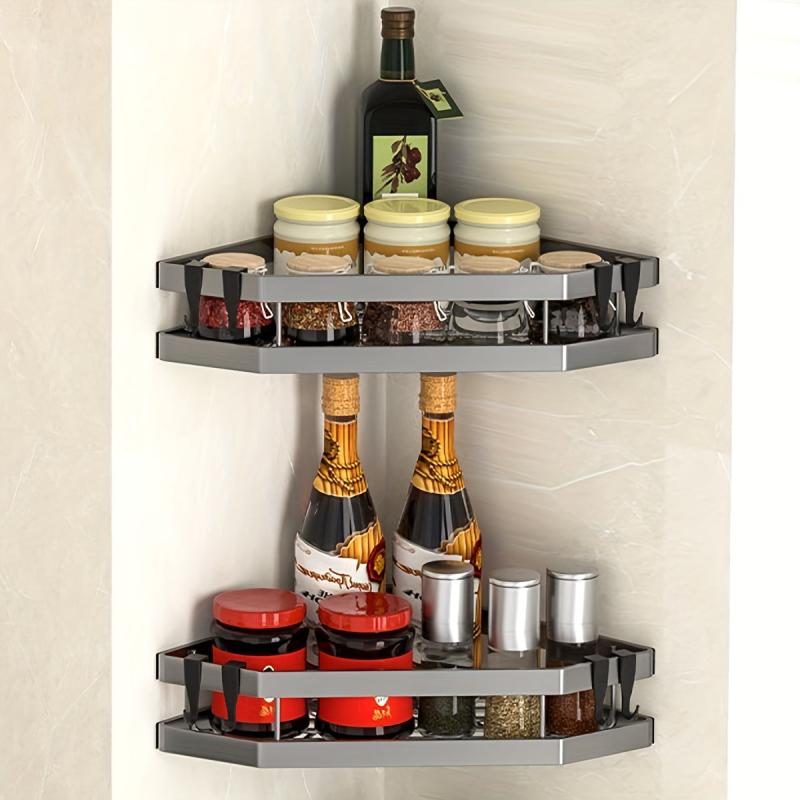 Corner Shower Caddy Wall Mounted Shower Organizer With Hooks