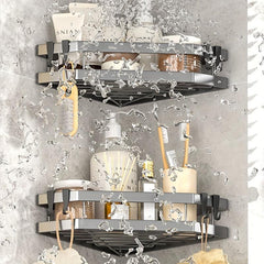 Corner Shower Caddy Wall Mounted Shower Organizer With Hooks