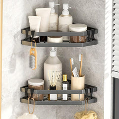 Corner Shower Caddy Wall Mounted Shower Organizer With Hooks