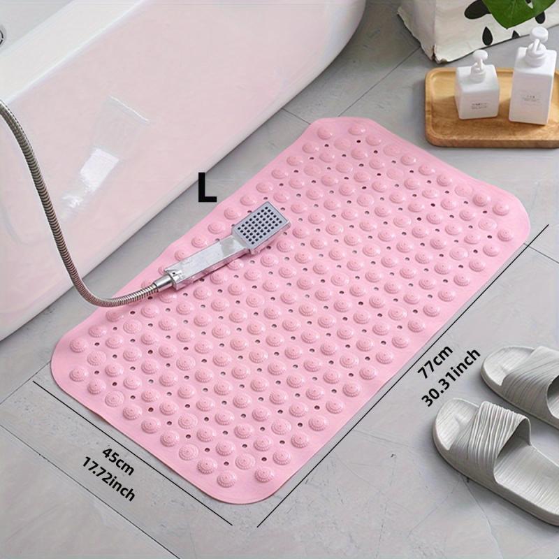 Anti Slip Shower Stall Mat with Drain Holes & Suction Cups