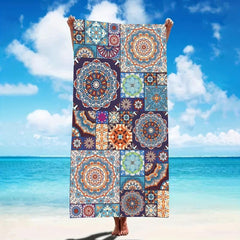 Boho Style Beach Towel Large Microfiber Soft Absorbent Lightweight Towel