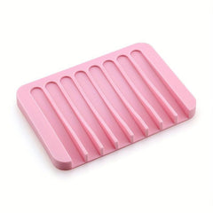 Silicone Soap Dish Drain Soap Tray Self Draining Soap Holder Soap Rack Bathroom
