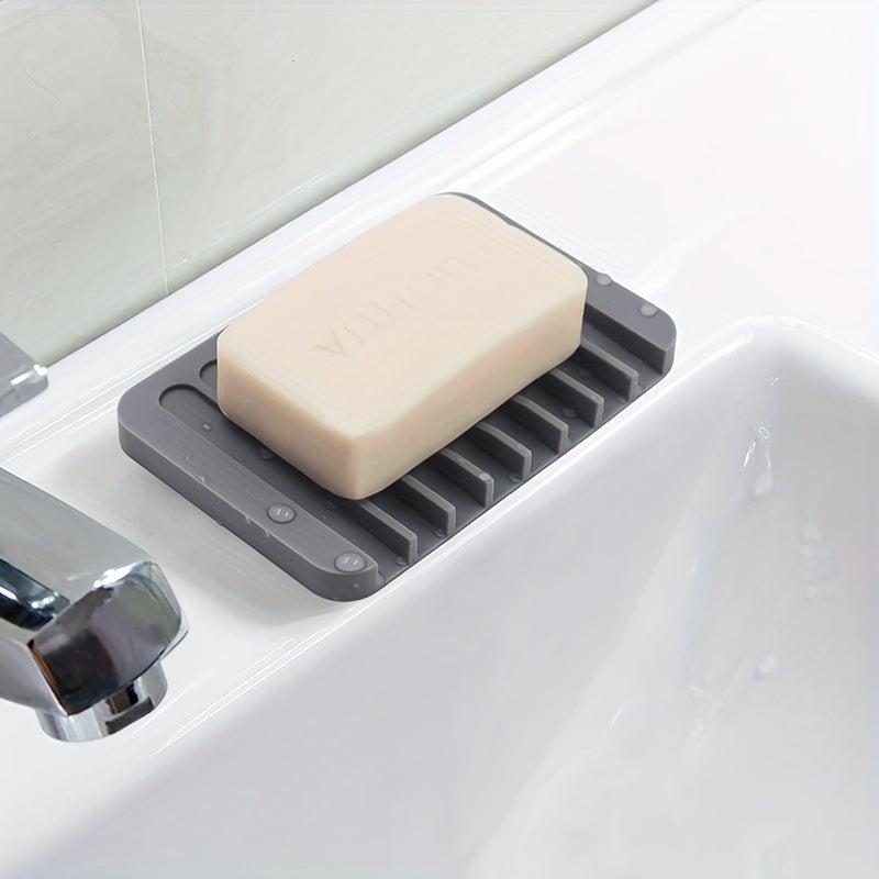 Silicone Soap Dish Drain Soap Tray Self Draining Soap Holder Soap Rack Bathroom