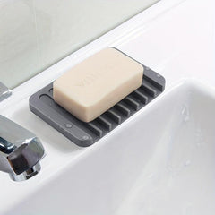 Silicone Soap Dish Drain Soap Tray Self Draining Soap Holder Soap Rack Bathroom
