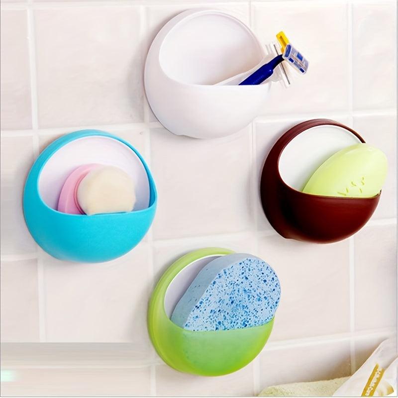 Strong Suction Cup Soap Holder Wall Hanging Rack Bathroom Toilet Storage