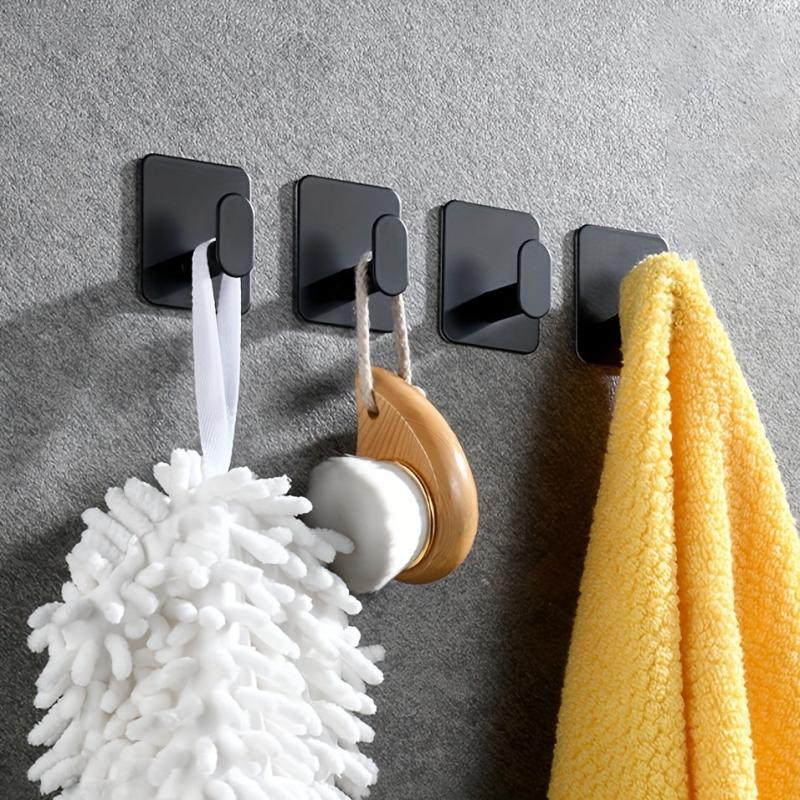 4pcs Stainless Steel Towel Hooks Adhesive Heavy Duty Bathroom Home