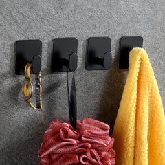 4pcs Stainless Steel Towel Hooks Adhesive Heavy Duty Bathroom Home