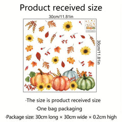 Autumn Maple Leaf Pumpkin Pine Toilet Sticker Bathroom Decor