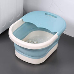 Foldable Foot Soaking Bucket with Lid and Roller - Portable Foot Wash Basin