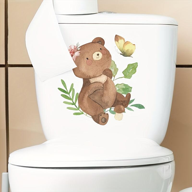 Little Bear Butterfly Plays Wall Sticker Decoration Self Adhesive D