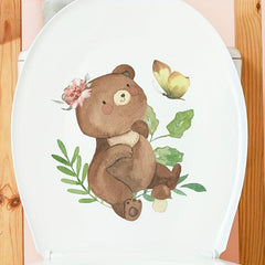 Little Bear Butterfly Plays Wall Sticker Decoration Self Adhesive D