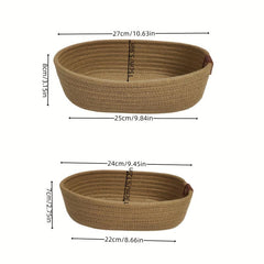 2pcs Cotton Rope Storage Basket Bathroom Tissue Storage Basket