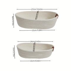 2pcs Cotton Rope Storage Basket Bathroom Tissue Storage Basket