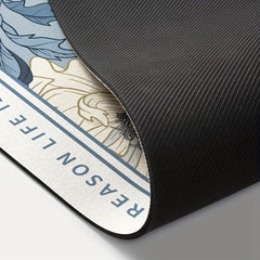Ellipse Bath Mat Water Absorbent Non Slip Bathroom Mat Flower Pattern