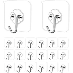 20pcs Self Adhesive Hook Waterproof Heavy Duty Towel Robe Hanger Bathroom