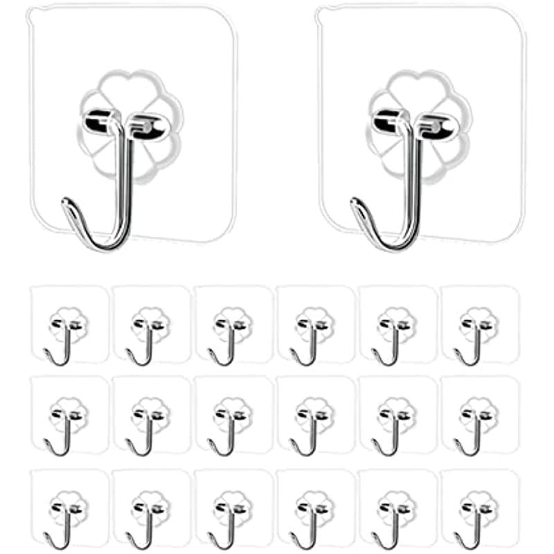 20pcs Self Adhesive Hook Waterproof Heavy Duty Towel Robe Hanger Bathroom