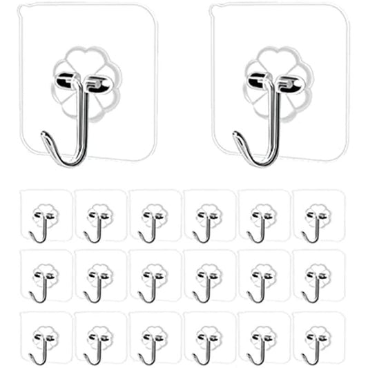 20pcs Self Adhesive Hook Waterproof Heavy Duty Towel Robe Hanger Bathroom