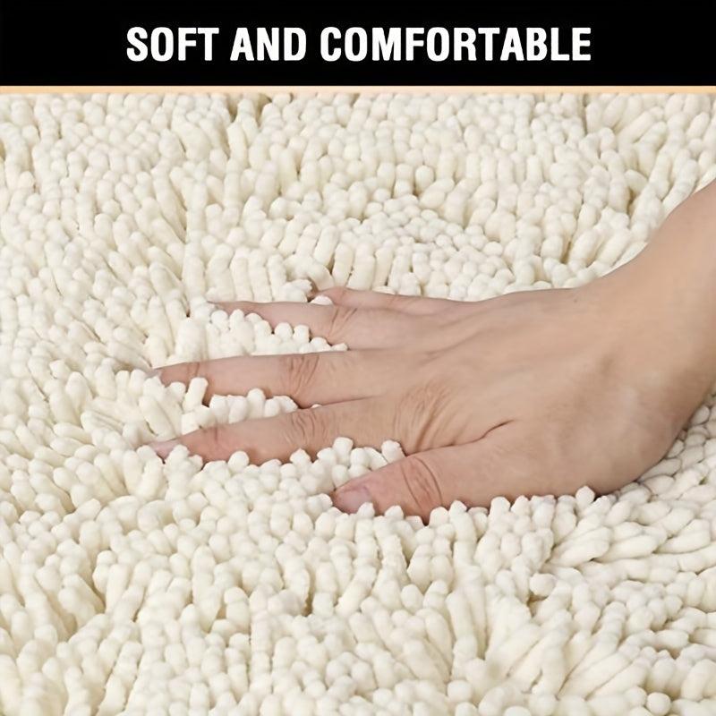 2pcs Thick Bathroom Rugs Anti Slip Absorbent Doormat Quick Dry Soft Floor Pad