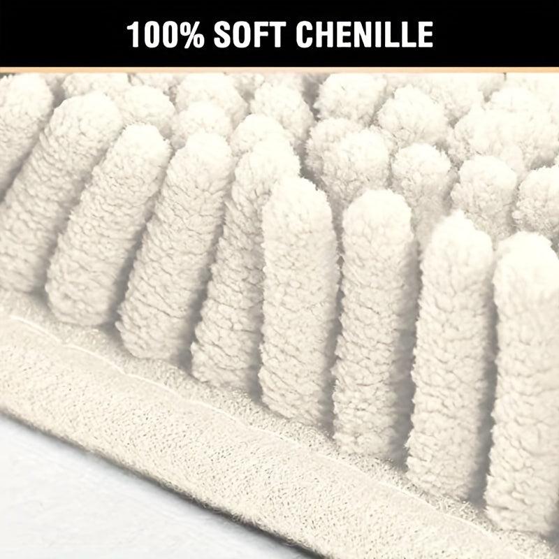 2pcs Thick Bathroom Rugs Anti Slip Absorbent Doormat Quick Dry Soft Floor Pad