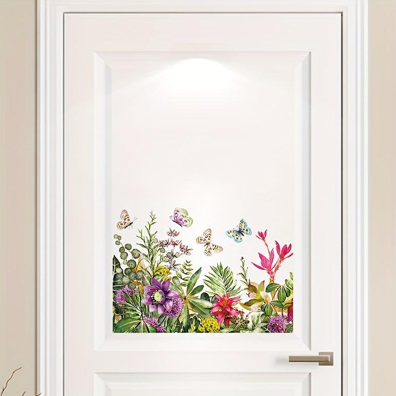 Butterfly Flower Toilet Sticker Bathroom Decal Home Decoration