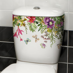 Butterfly Flower Toilet Sticker Bathroom Decal Home Decoration