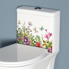 Butterfly Flower Toilet Sticker Bathroom Decal Home Decoration