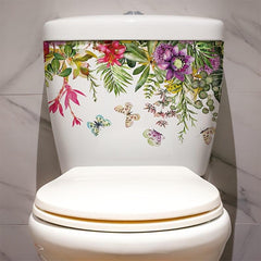 Butterfly Flower Toilet Sticker Bathroom Decal Home Decoration