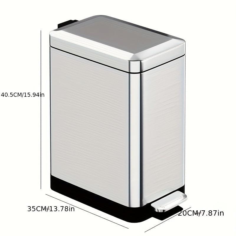 Stainless Steel Trash Can Foot Operated Silent Close Lid