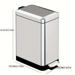 Stainless Steel Trash Can Foot Operated Silent Close Lid