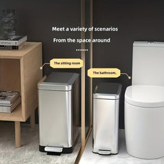 Stainless Steel Trash Can Foot Operated Silent Close Lid