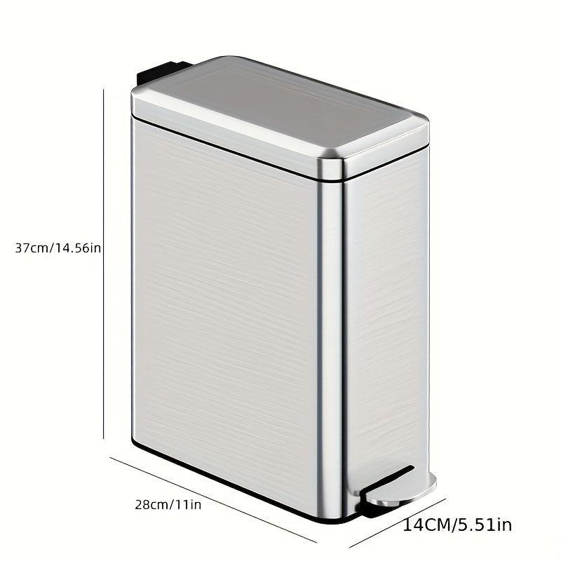 Stainless Steel Trash Can Foot Operated Silent Close Lid