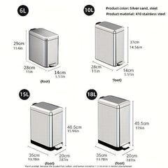 Stainless Steel Trash Can Foot Operated Silent Close Lid