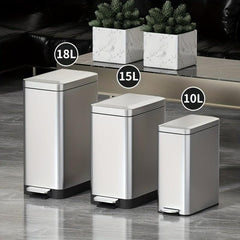 Stainless Steel Trash Can Foot Operated Silent Close Lid