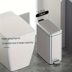 Stainless Steel Trash Can Foot Operated Silent Close Lid