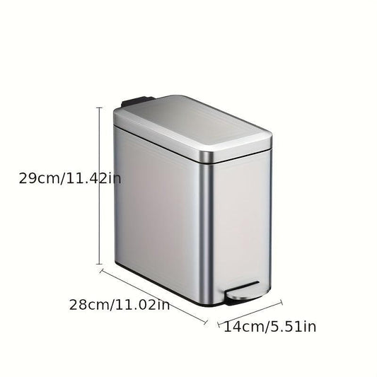 Stainless Steel Trash Can Foot Operated Silent Close Lid