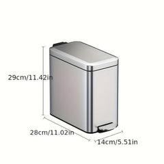 Stainless Steel Trash Can Foot Operated Silent Close Lid