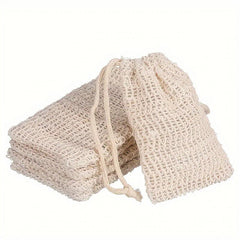 5Pcs Sisal Exfoliating Soap Pouch for Foaming & Drying Soap Bars