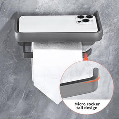 Toilet Roll Paper Holder With Shelf Aluminum Bathroom Tissue Storage Rack