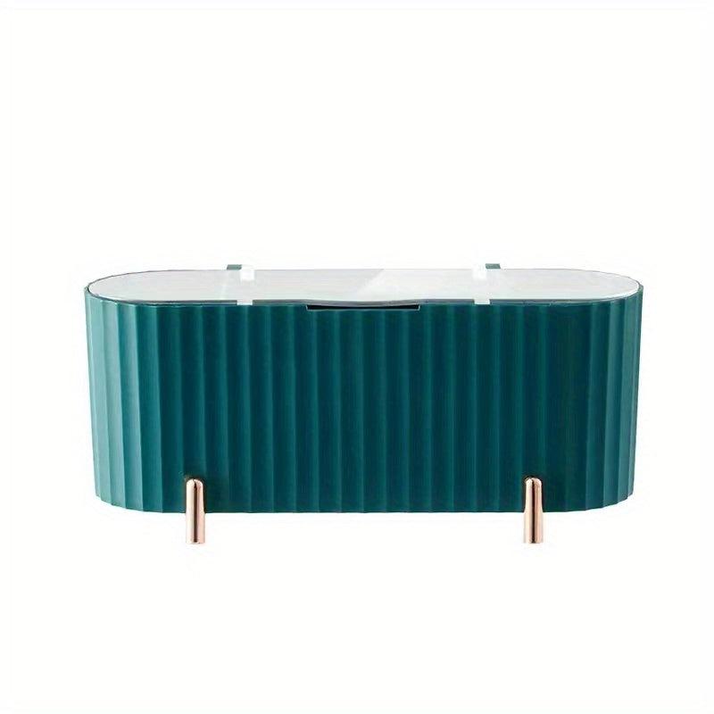 Cotton Swab Holder With Lid 4 Compartment Organizer