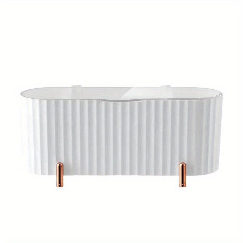 Cotton Swab Holder With Lid 4 Compartment Organizer