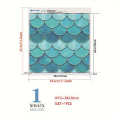 3D Fish Scale Adhesive Wall Sticker for Living Room Bathroom
