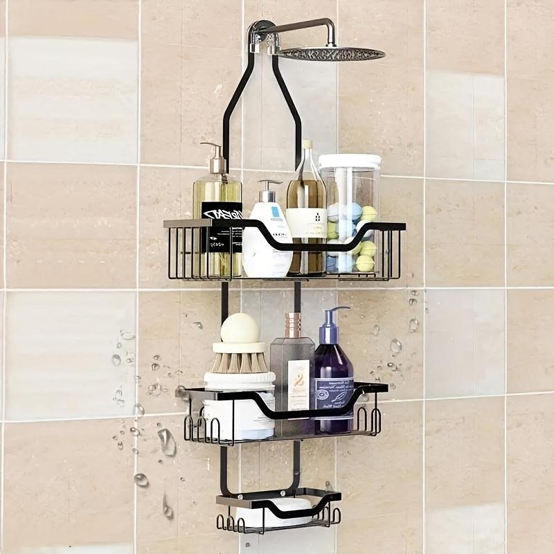 Wall Mounted Bathroom Storage Rack Shower Caddy Basket Organizer