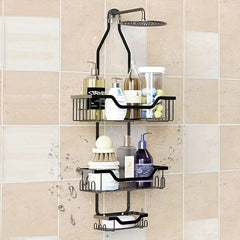 Wall Mounted Bathroom Storage Rack Shower Caddy Basket Organizer
