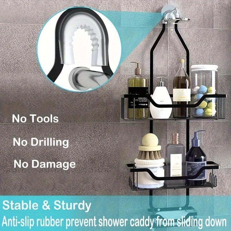 Wall Mounted Bathroom Storage Rack Shower Caddy Basket Organizer