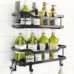 Wall Mounted Bathroom Storage Rack Shower Caddy Basket Organizer