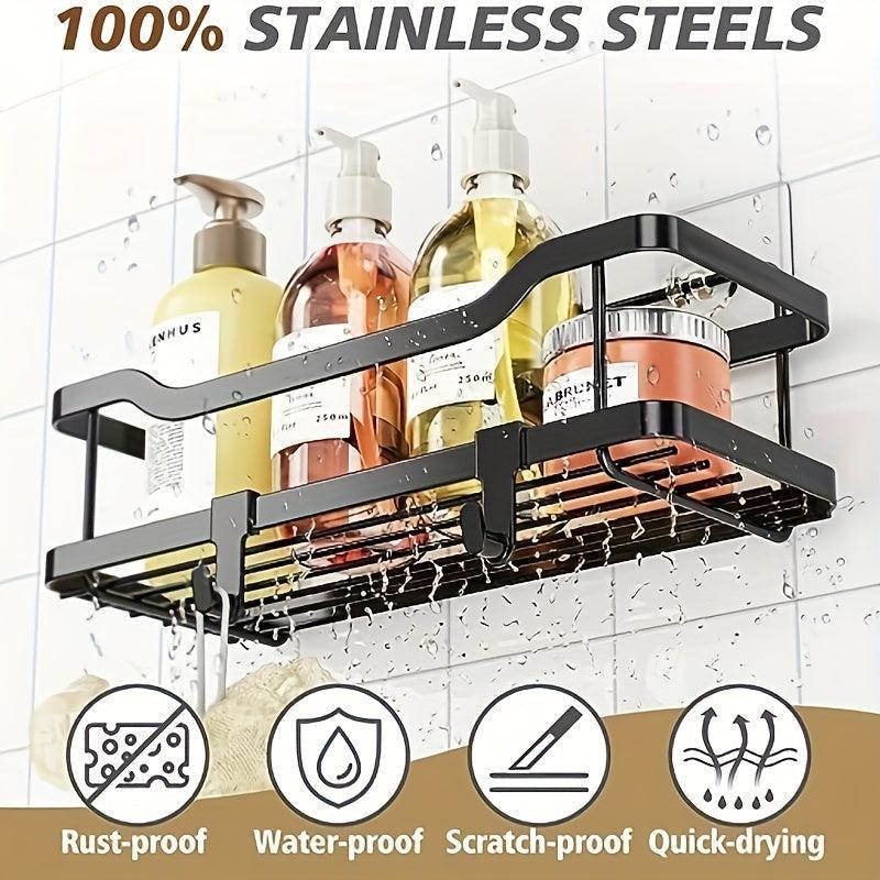 Wall Mounted Bathroom Storage Rack Shower Caddy Basket Organizer